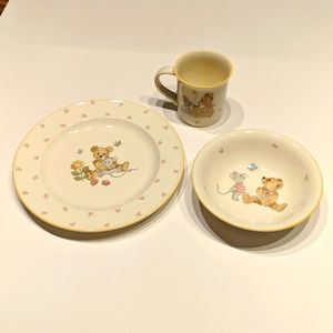 Vintage Mikasa Children's 3 piece plate setting. "Teddy"